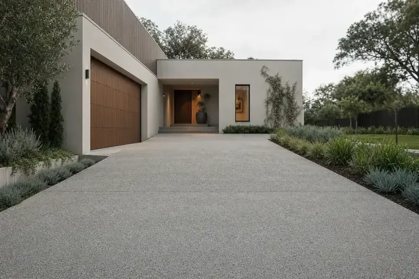 Honed Concrete Driveways