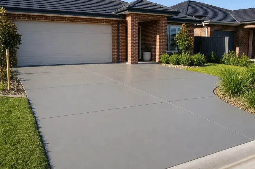 Plain Grey Concrete Driveways